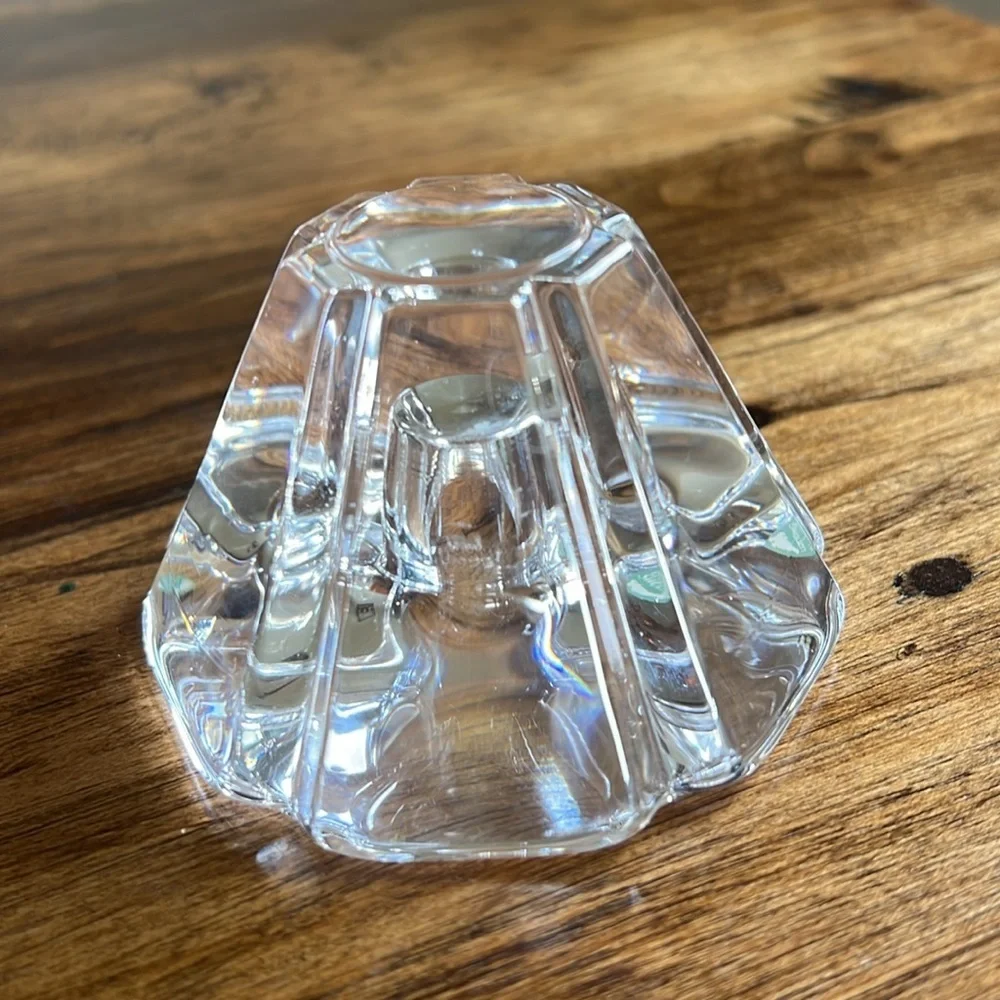 Orrefors Sweden Vintage New no Box Crystal Orion Single Taper Candle Holder MCM
